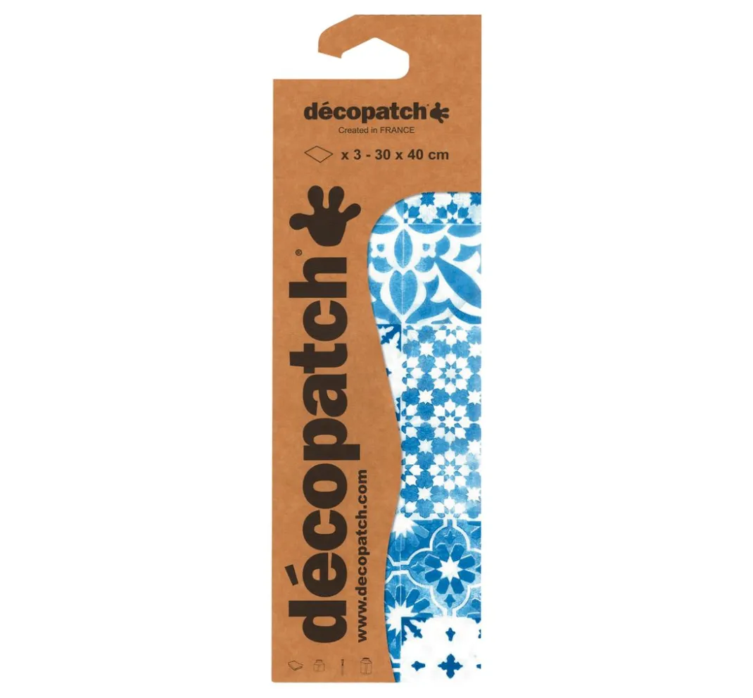 décopatch Décopatch-Papier|Décopatch>-Papier "Kachel-Mosaik Blau"