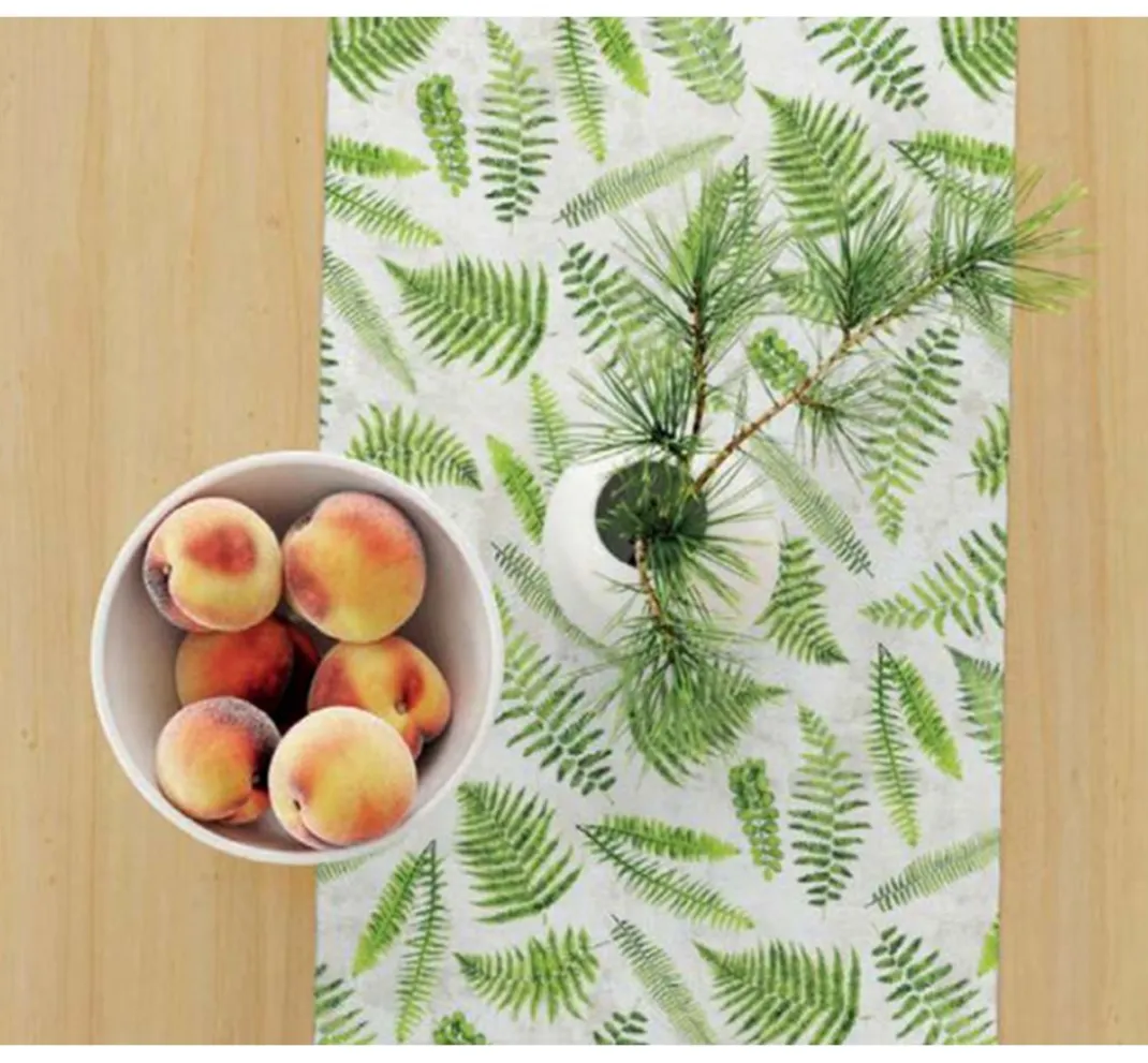 VBS Marktplatz Dekostoff|Stoff Meterware>Dekostoff Leinenoptik "Farn"