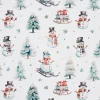 VBS Marktplatz Stoff Meterware|Weihnachtsstoffe>Dekostoff Leinenoptik "Schneemann mit Schlitten"
