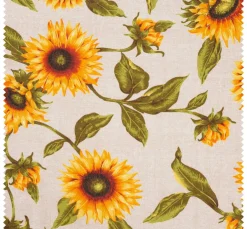 VBS Marktplatz Stoff Meterware|Dekostoff>Dekostoff Leinenoptik "Sonnenblume"