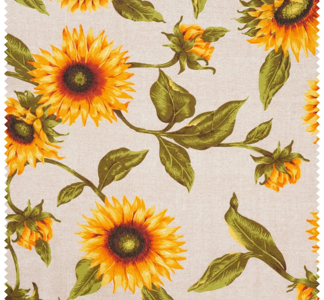 VBS Marktplatz Stoff Meterware|Dekostoff>Dekostoff Leinenoptik "Sonnenblume"