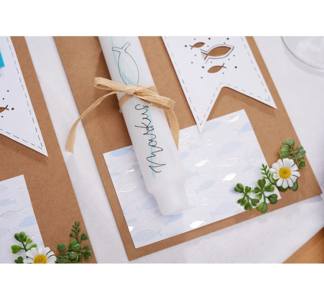 Heyda Tonpapier & Fotokarton|Spezialpapier & -Karton>Designkarton "Hotfoil", Fischschwarm