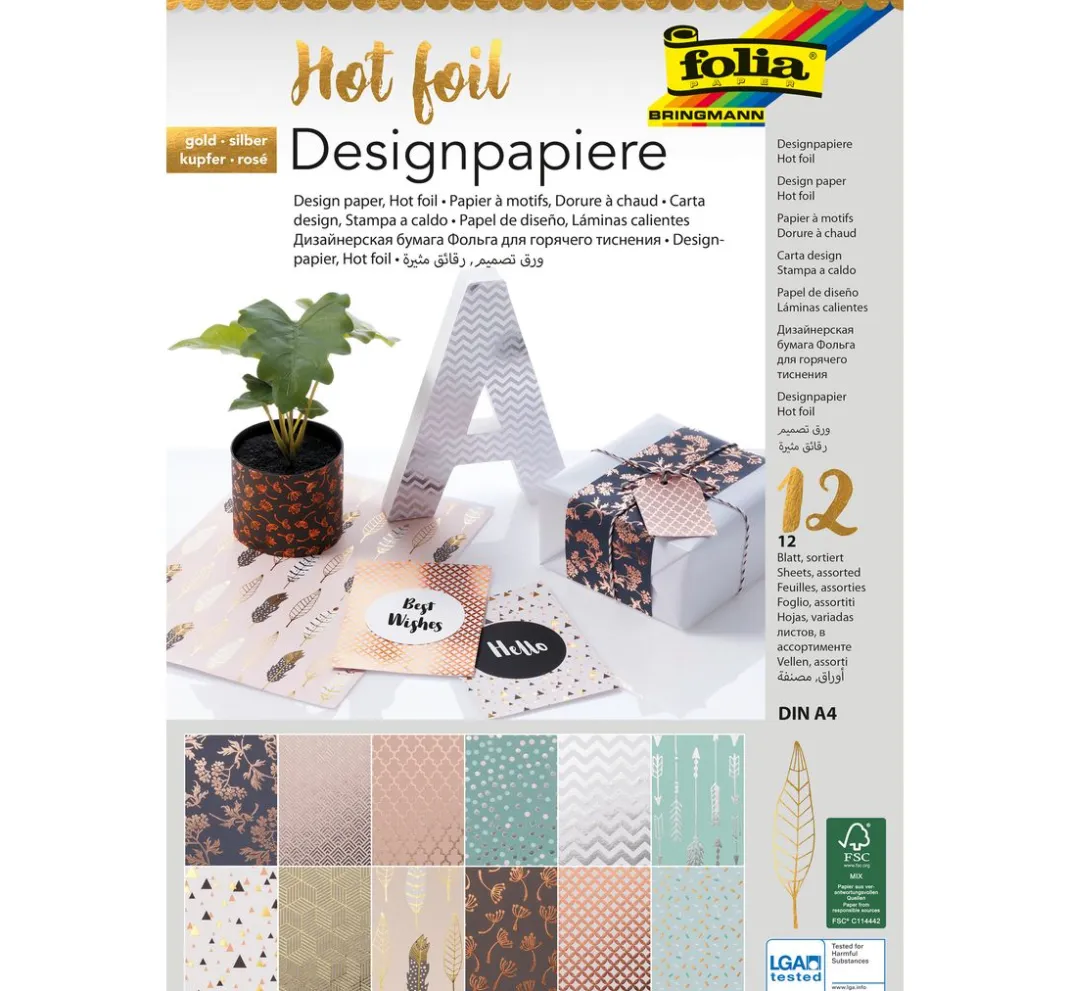 folia Spezialpapier & -Karton|Farb- & Motivblöcke>Designpapierblock "Hot Foil"