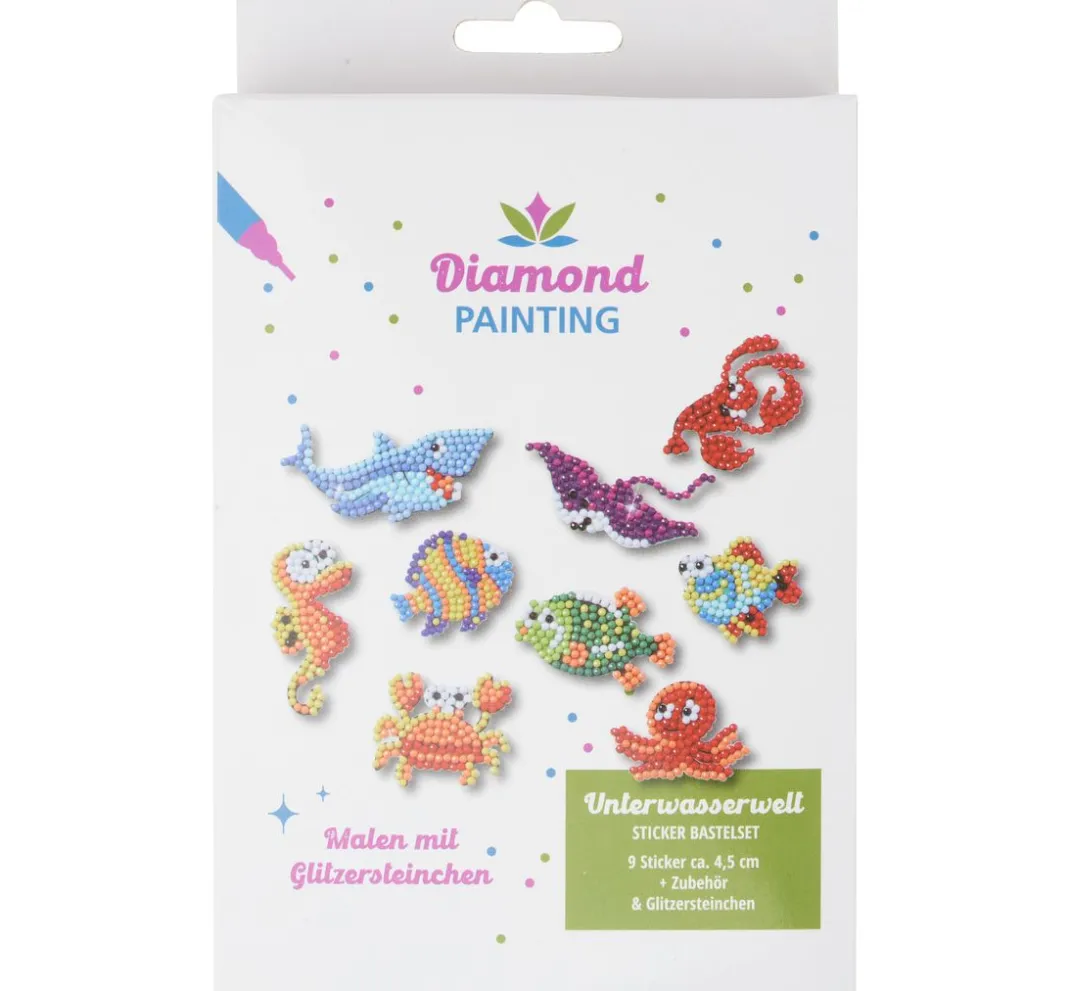 Kinder PRACHT Deko-Bastelsets|Diamond Karten & -Sticker>Diamond Painting Sticker Bastelset "Unterwasserwelt"