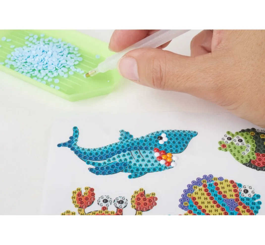 Kinder PRACHT Deko-Bastelsets|Diamond Karten & -Sticker>Diamond Painting Sticker Bastelset "Unterwasserwelt"