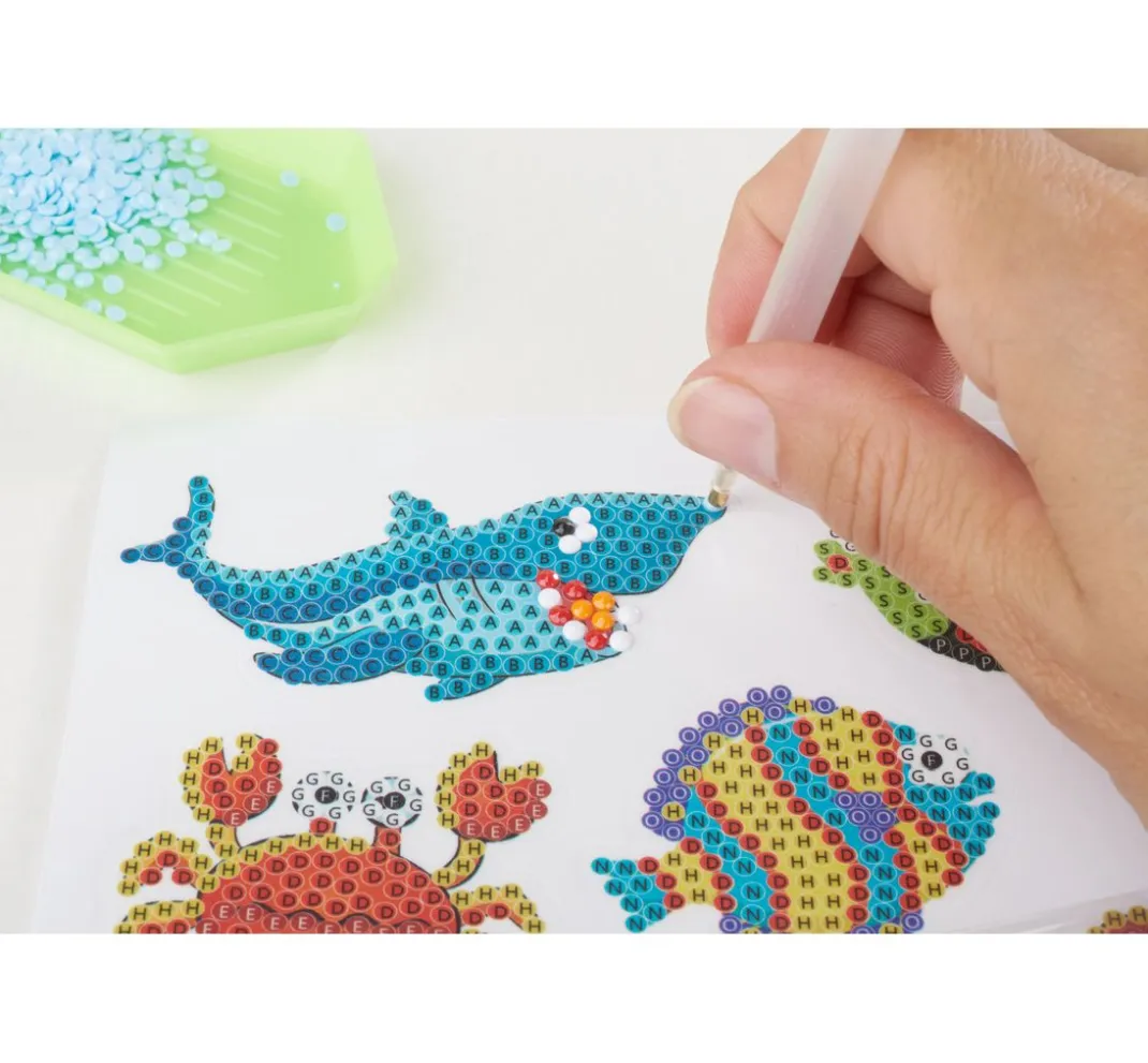Kinder PRACHT Deko-Bastelsets|Diamond Karten & -Sticker>Diamond Painting Sticker Bastelset "Unterwasserwelt"