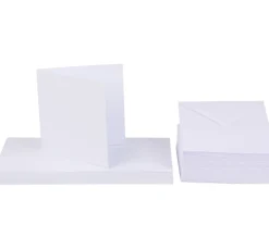 Craft UK Limited Karten & Umschläge|Kartengestaltung>Doppelkarten mit Umschlägen "Weiß", 10 x 10 cm, 50 Stück