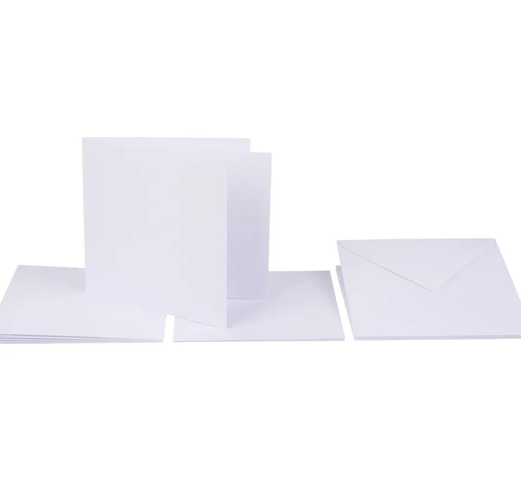 folia Kartengestaltung|Karten & Umschläge>Doppelkarten mit Umschlägen und Einlegeblättern, 13,5 x 13,5 cm, 220g/m²