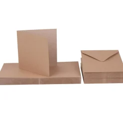 Craft UK Limited Karten & Umschläge|Kartengestaltung>Doppelkarten mit Umschlägen "Kraftpapier", 12,5 x 12,5 cm, 50 Stück