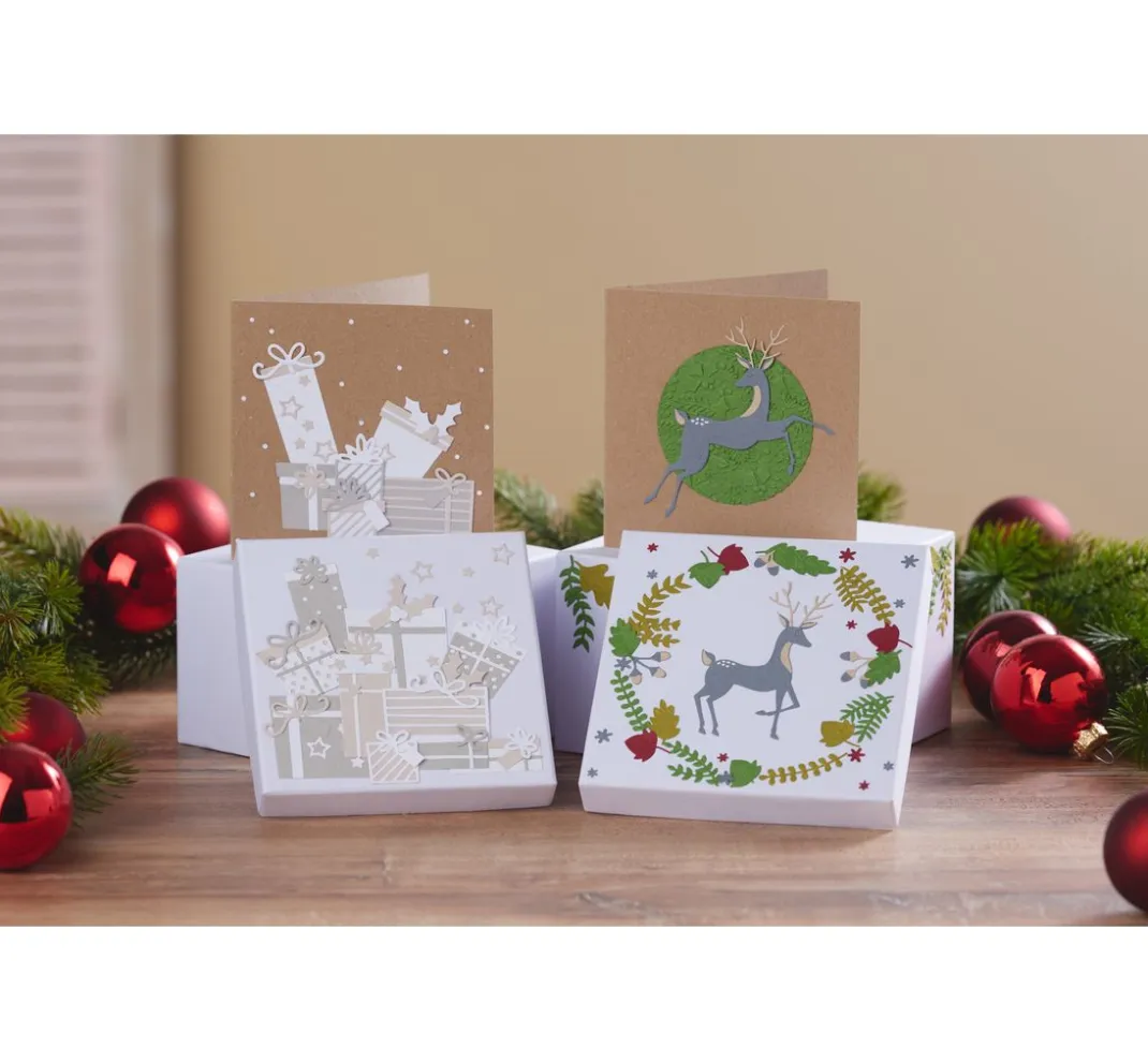 Craft UK Limited Karten & Umschläge|Kartengestaltung>Doppelkarten mit Umschlägen "Kraftpapier", 12,5 x 12,5 cm, 50 Stück