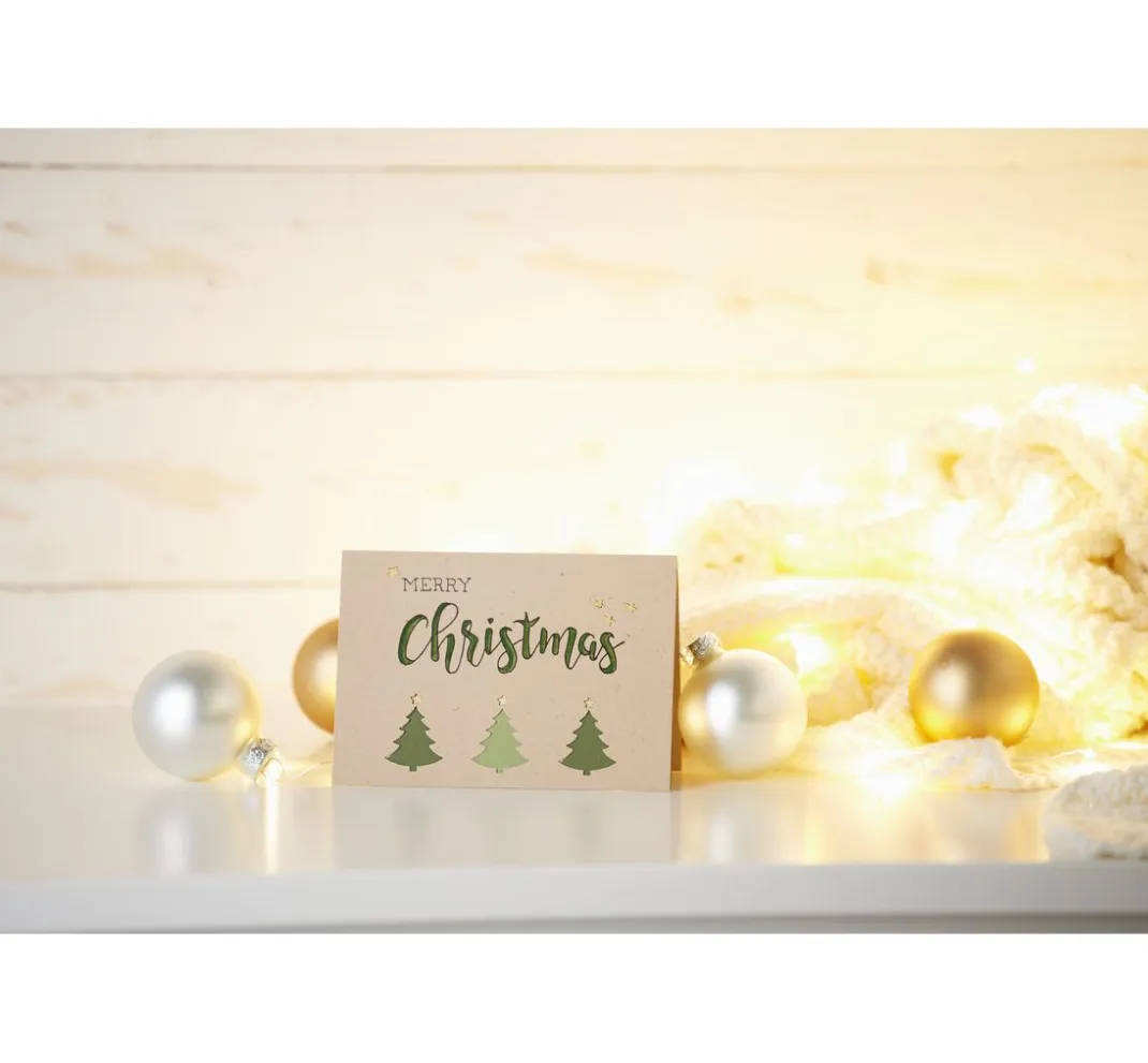 Craft UK Limited Karten & Umschläge|Kartengestaltung>Doppelkarten mit Umschlägen "Kraftpapier", 12,5 x 12,5 cm, 50 Stück