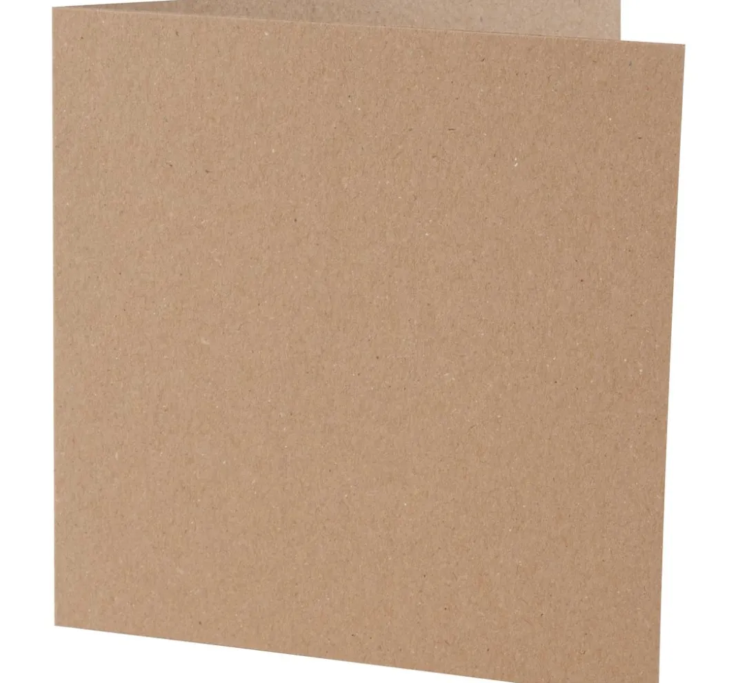 Craft UK Limited Karten & Umschläge|Kartengestaltung>Doppelkarten mit Umschlägen "Kraftpapier", 12,5 x 12,5 cm, 50 Stück