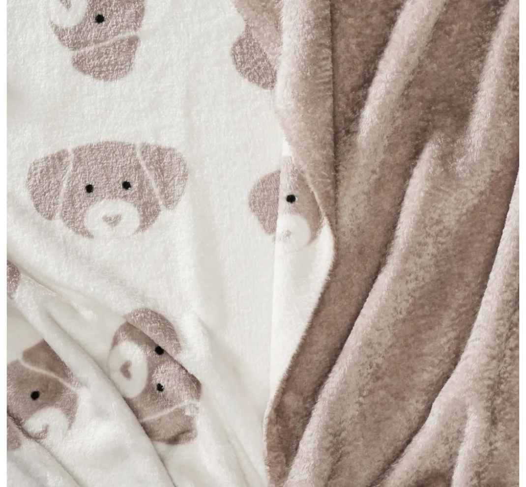 VBS Marktplatz Fleecestoff|Stoff Meterware>Double-Fleece-Stoff "Cute Dog"