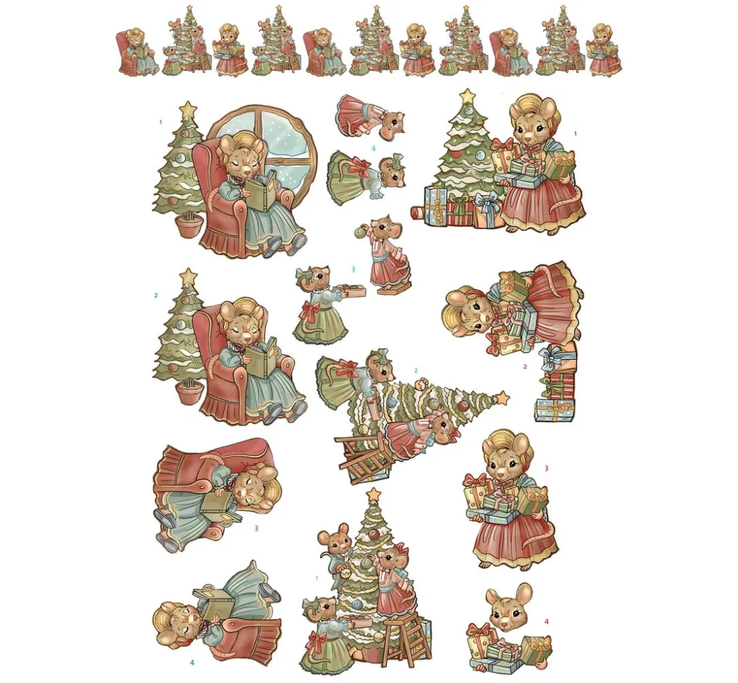 FINDit 3D-Motivbögen|Kartengestaltung>3D-Stanzbogenbuch "Christmas Scenes"