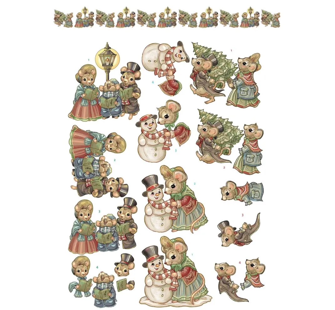 FINDit 3D-Motivbögen|Kartengestaltung>3D-Stanzbogenbuch "Christmas Scenes"