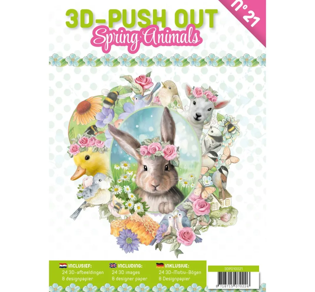 FINDit 3D-Motivbögen|Kartengestaltung>3D-Stanzbogenbuch "Spring Animals"