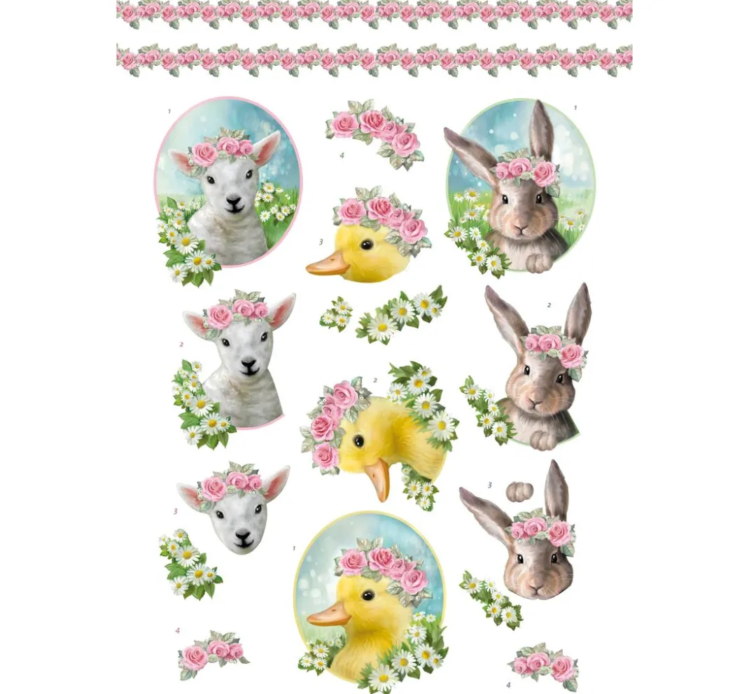 FINDit 3D-Motivbögen|Kartengestaltung>3D-Stanzbogenbuch "Spring Animals"