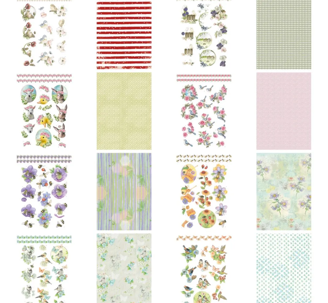 FINDit 3D-Motivbögen|Kartengestaltung>3D-Stanzbogenbuch "Spring Animals"