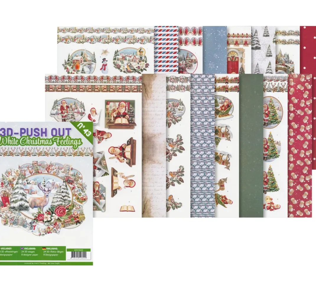 FINDit 3D-Motivbögen|Kartengestaltung>3D-Stanzbogenbuch "White Christmas Feelings"