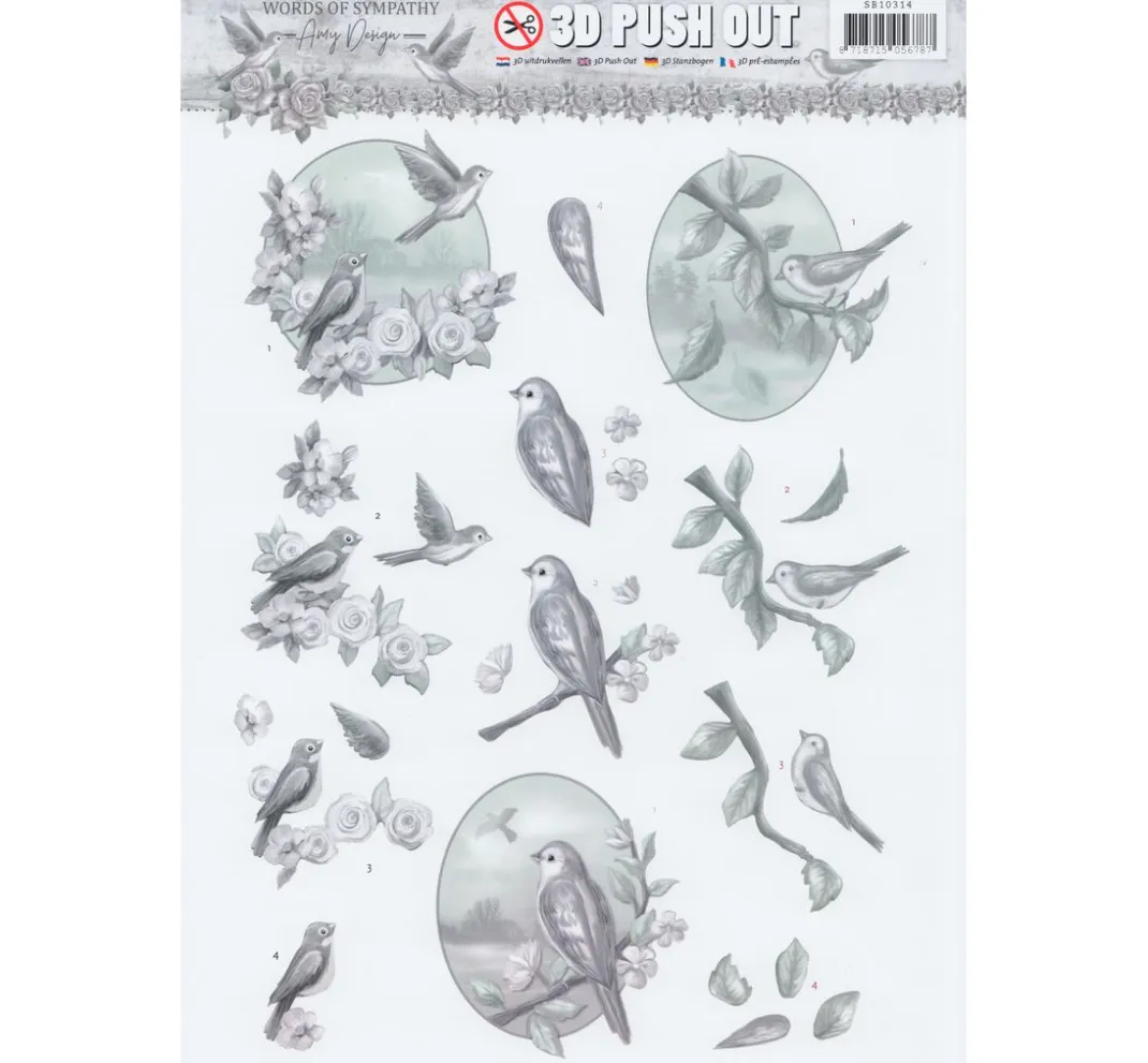 FINDit 3D-Motivbögen|Kartengestaltung>3D-Stanzbogen-Set "Words of Sympathy"