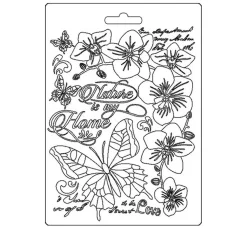Kinder Stamperia Modellier-Werkzeuge|Weiteres>3D-Texturform "Orchidee & Schmetterling"