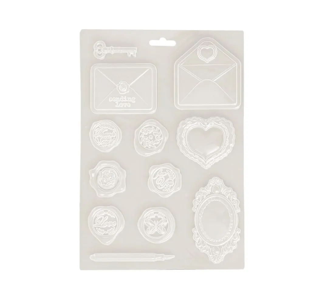 Kinder Stamperia Modellier-Werkzeuge|Weiteres>3D-Texturform "Shabby Rose - Letters & Seals"