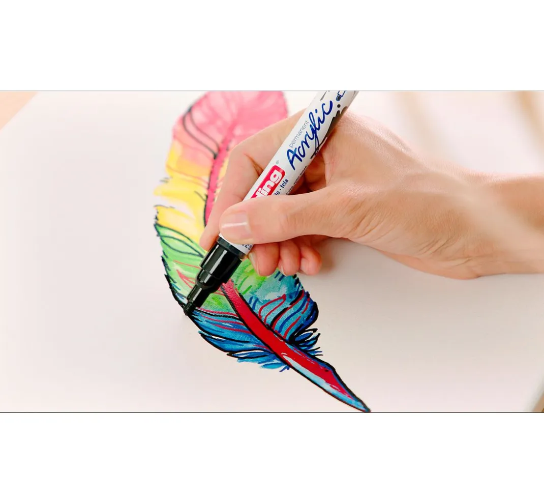 edding Stifte|Künstlerfarbe>5100 Acrylic "Acrylmarker - Pastell", Mittel, 5er-Set