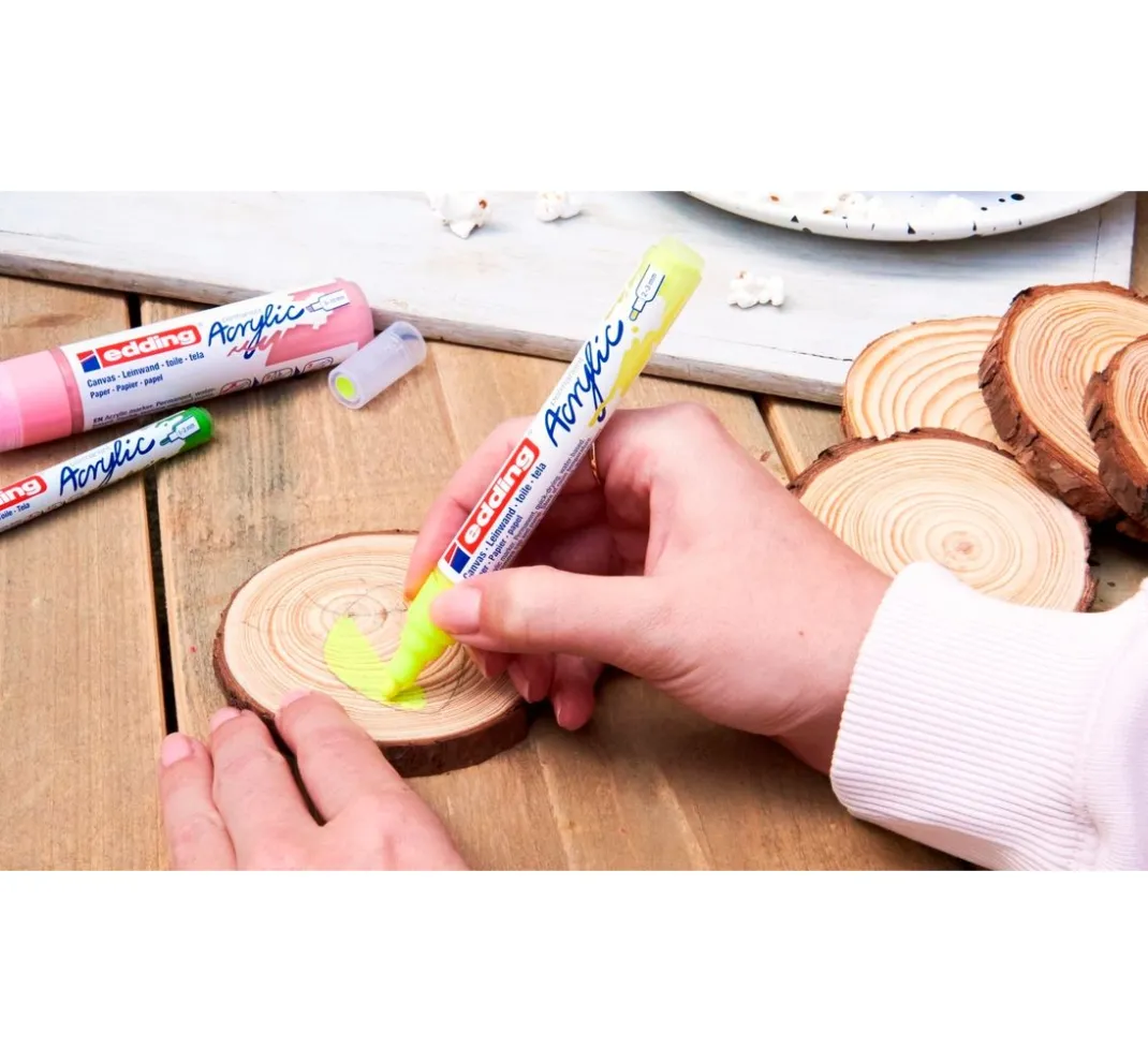 edding Stifte|Künstlerfarbe>5100 Acrylic "Acrylmarker - Basic", Mittel, 5er-Set