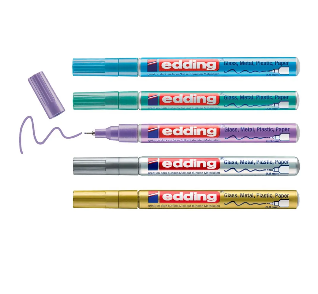 edding Lackfarbe|Stifte>780 Glanzlack-Marker Metallic, Special, 5er-Set