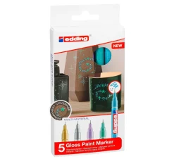 edding Lackfarbe|Stifte>780 Glanzlack-Marker Metallic, Special, 5er-Set