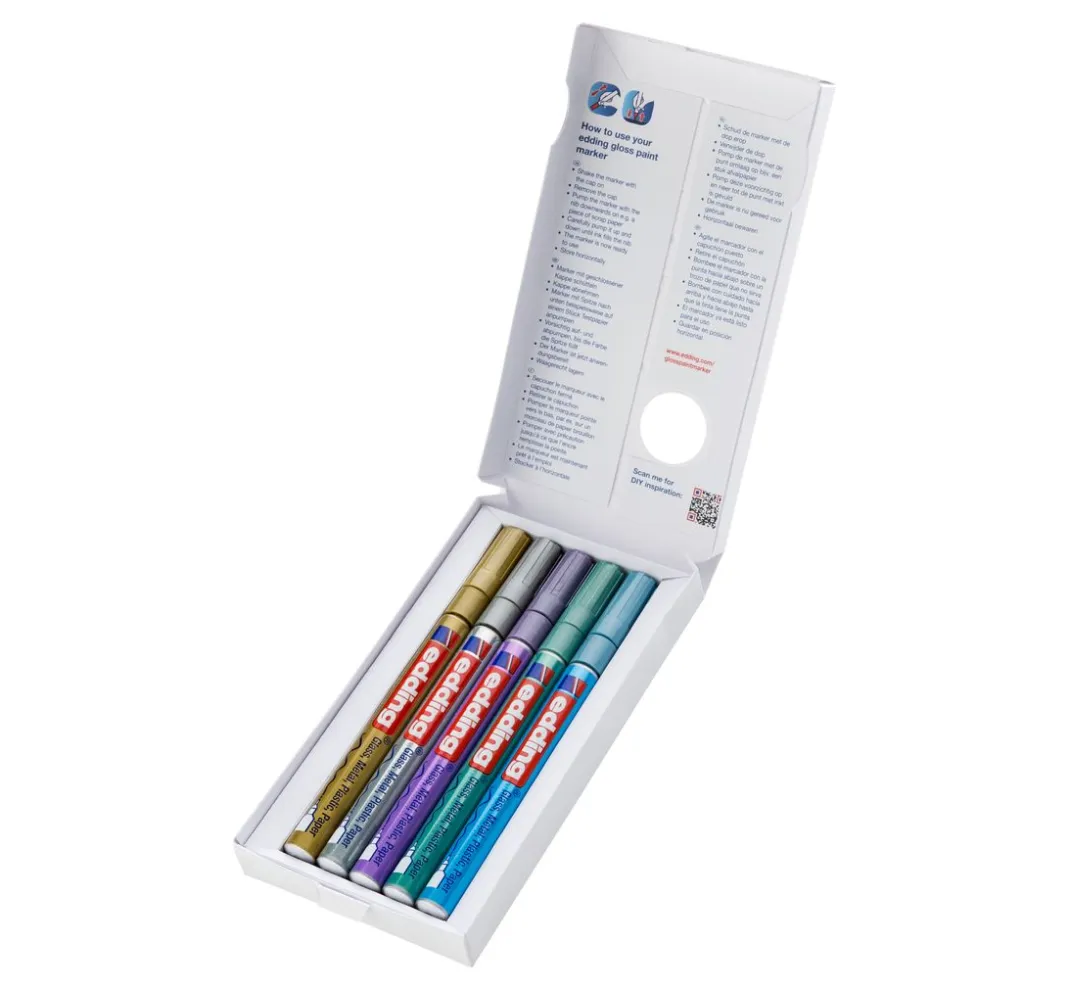 edding Lackfarbe|Stifte>780 Glanzlack-Marker Metallic, Special, 5er-Set