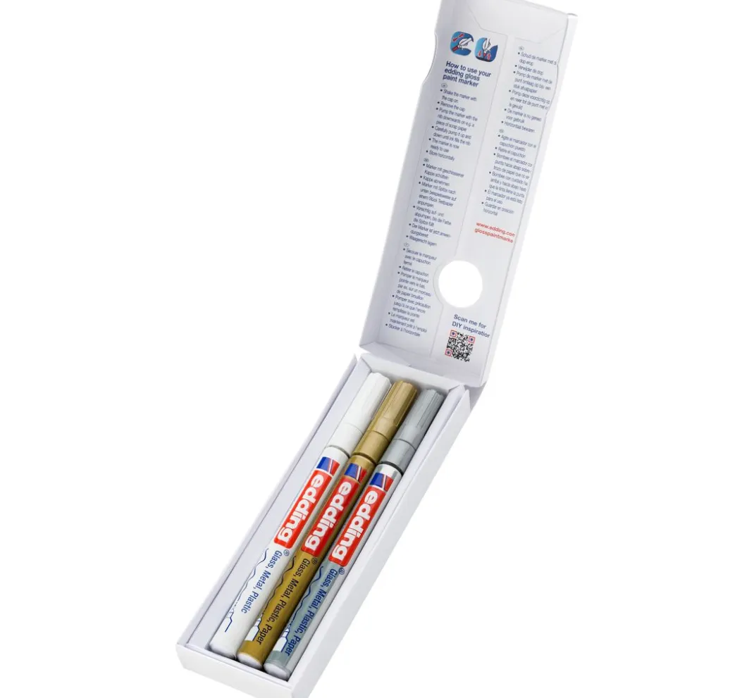 edding Lackfarbe|Stifte>780 Glanzlack-Marker Metallic, 3er-Set