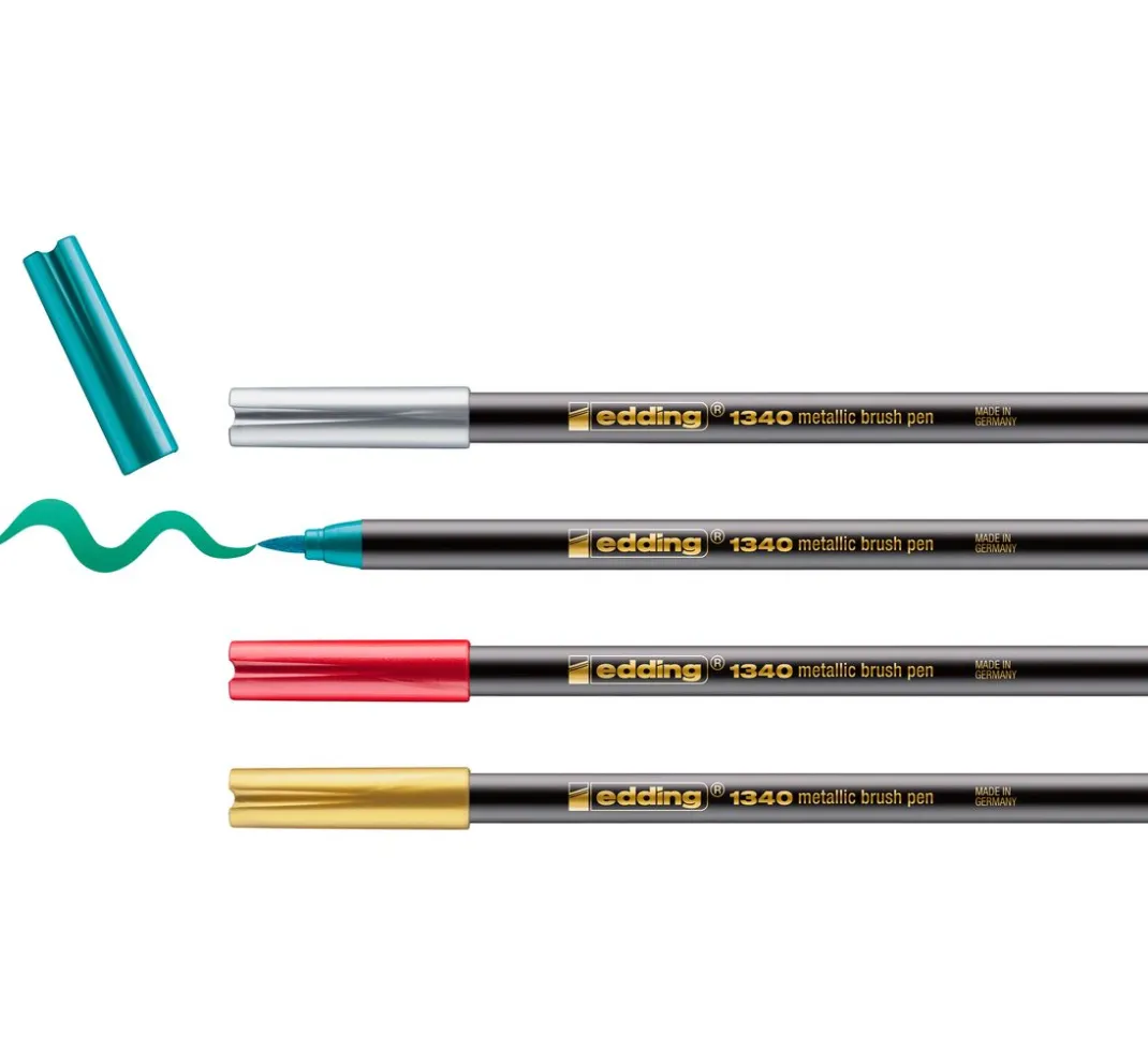edding Stifte|Kartengestaltung>1340 Pinselstift "Xmas - Metallic"