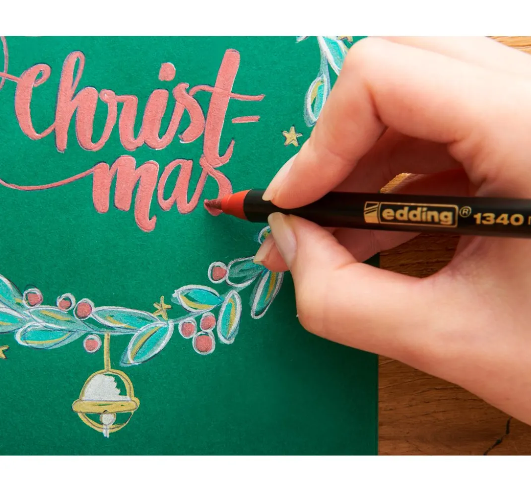 edding Stifte|Kartengestaltung>1340 Pinselstift "Xmas - Metallic"