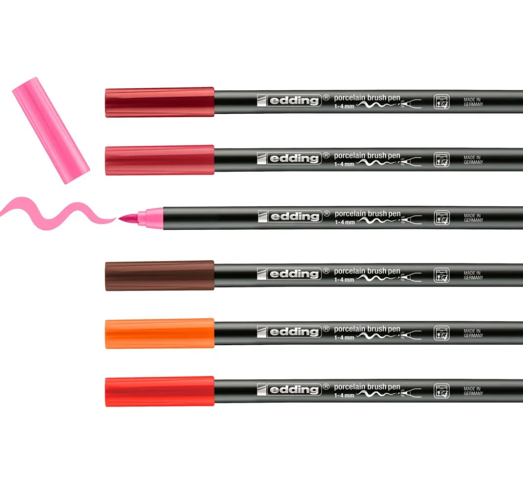 edding Stifte|Glas- & Porzellanmalerei>4200 Porcelain brushpen "Warm"