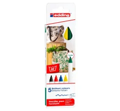 edding Stifte>4600 "Textil Pen", 5 Stück
