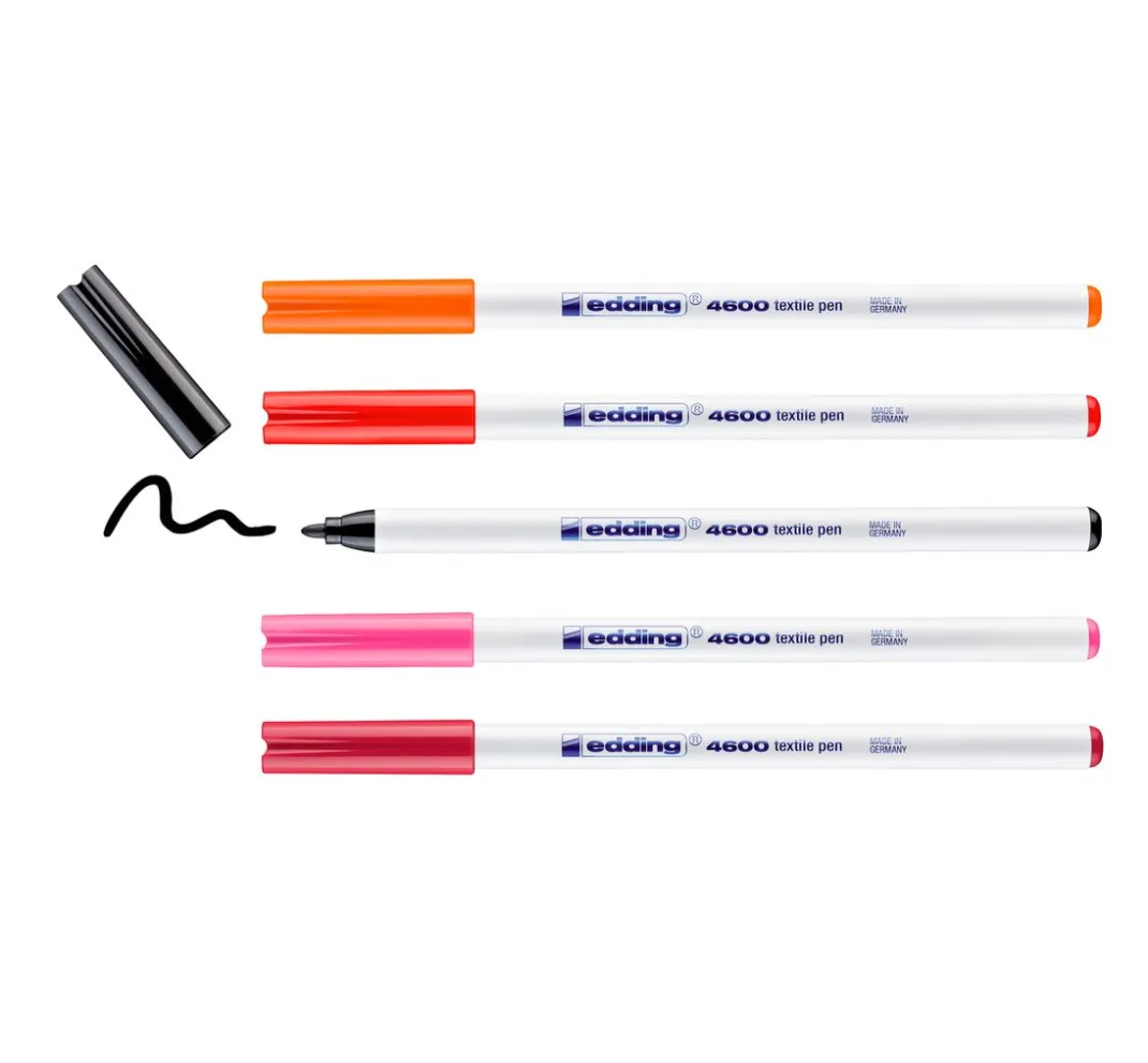 edding Stifte>4600 "Textil Pen", 5 Stück