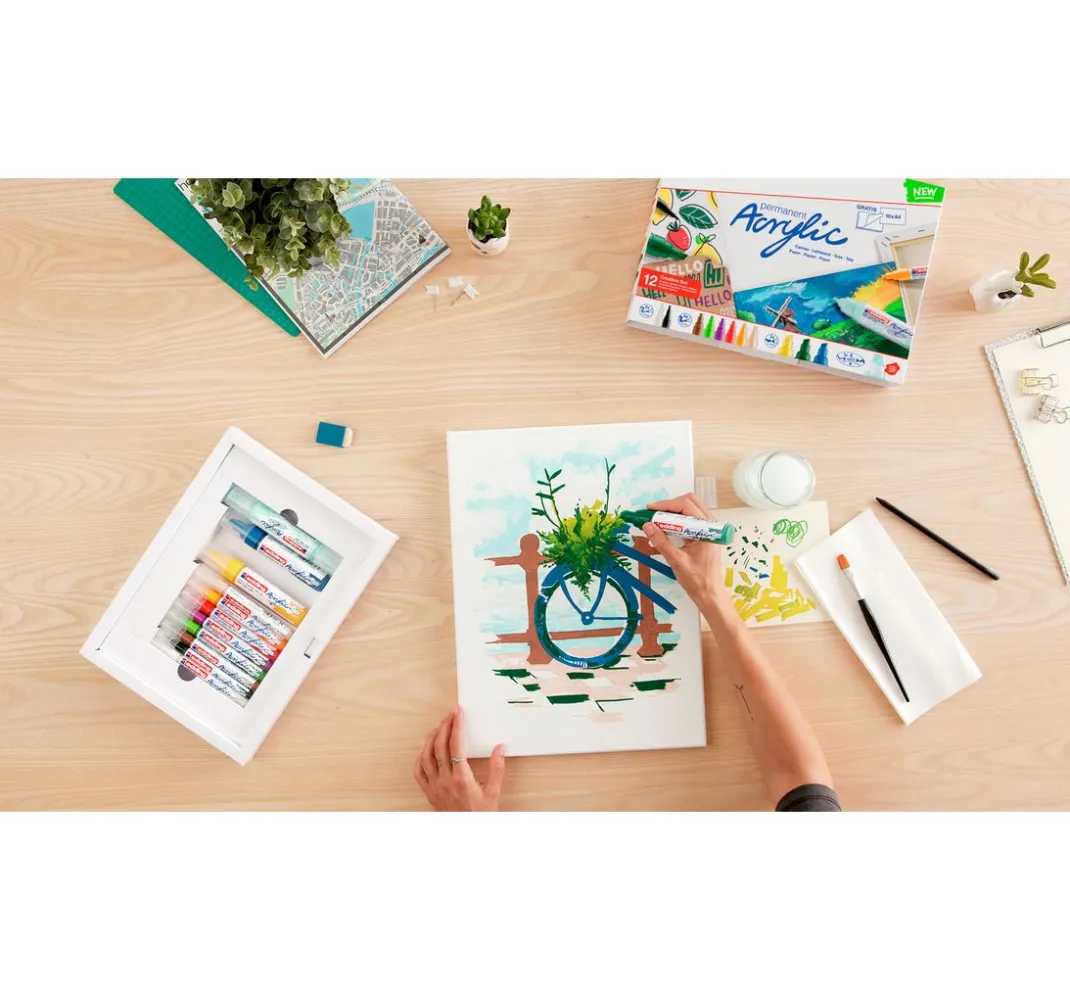 edding Stifte|Künstlerfarbe>Acrylic "Acrylmarker - Basic", 12er-Set