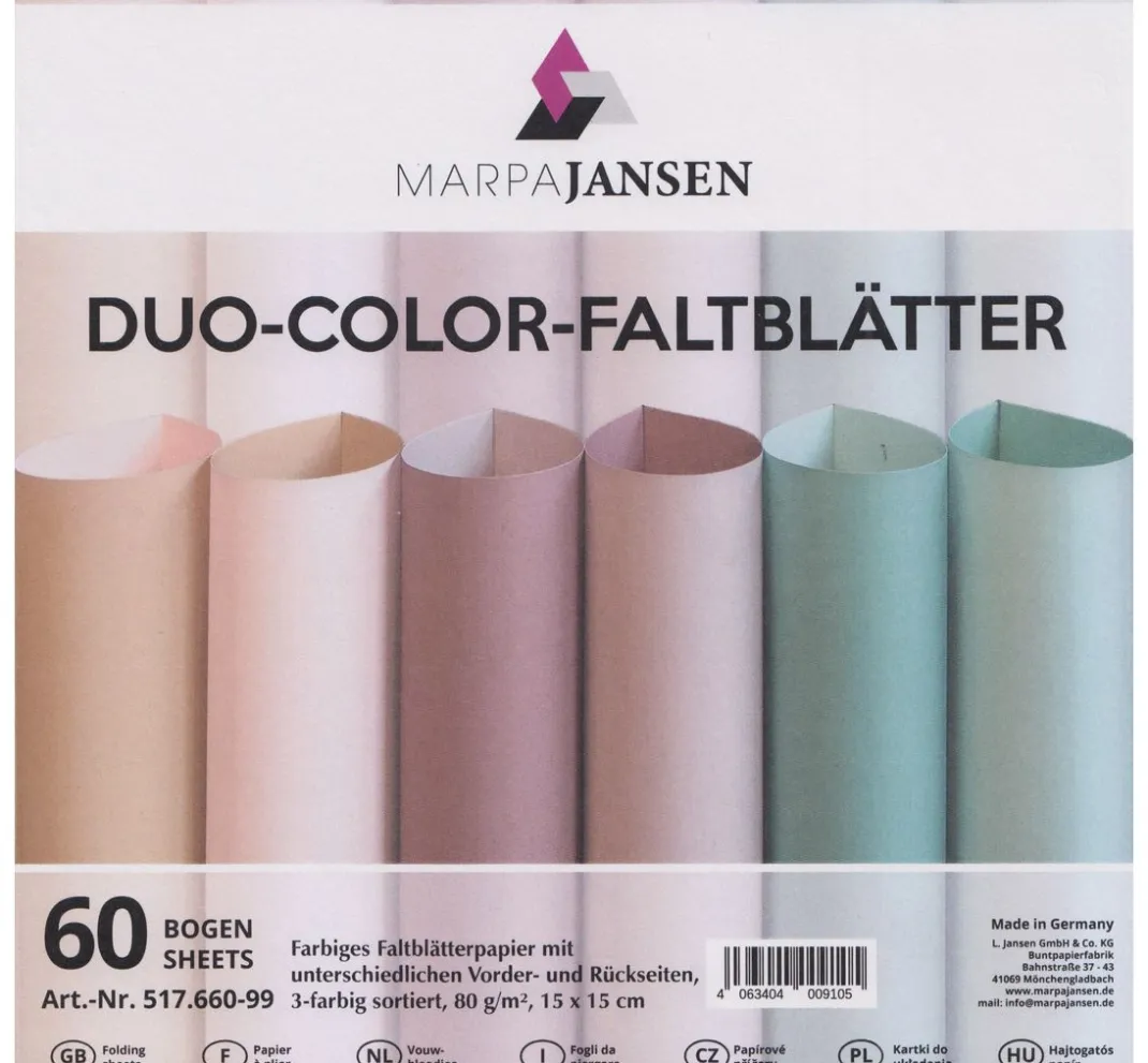 MarpaJansen Origami & Papier Falten|Falt- & Origamipapier>Faltblätter "Duo-Color", Pudertöne
