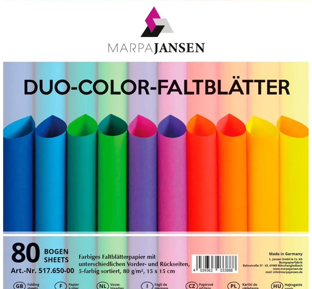 MarpaJansen Origami & Papier Falten|Falt- & Origamipapier>Faltblätter "Duo-Color", Rainbow Colors