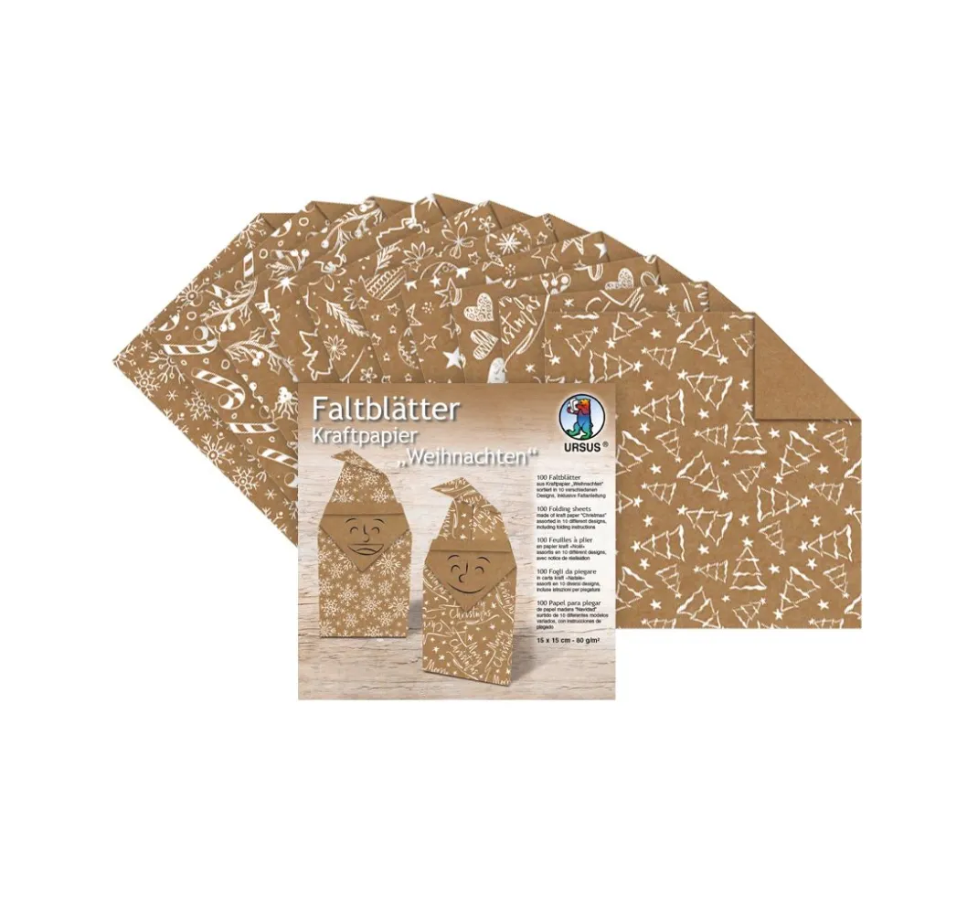 URSUS Kraftpapier & -Karton|Origami & Papier Falten>Faltblätter "Kraftpapier Weihnachten"
