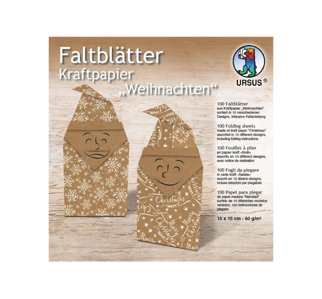 URSUS Kraftpapier & -Karton|Origami & Papier Falten>Faltblätter "Kraftpapier Weihnachten"