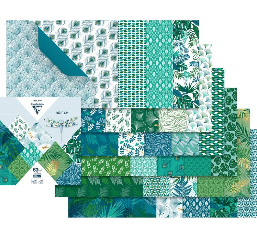 Clairefontaine Origami & Papier Falten|Falt- & Origamipapier>Faltblätter "Leaves", sortiert