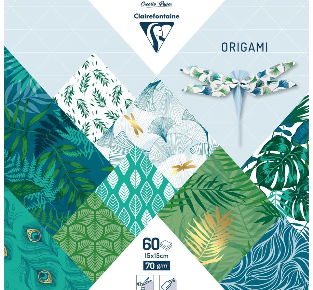 Clairefontaine Origami & Papier Falten|Falt- & Origamipapier>Faltblätter "Leaves", sortiert