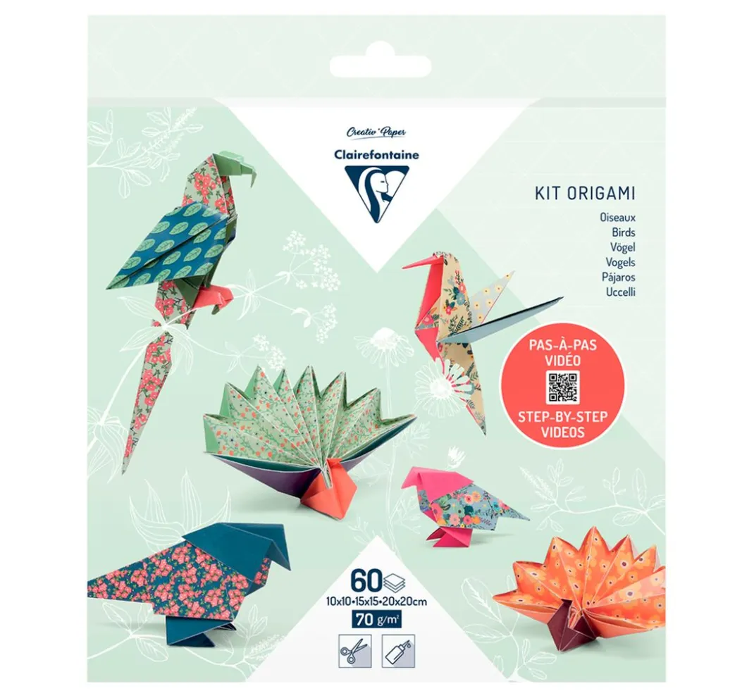 Clairefontaine Origami & Papier Falten|Falt- & Origamipapier>Faltpapier-Sortiment "Vögel"