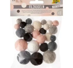 Kinder folia Pompons|Bastelzubehör>Filzkugeln, 25 Stück