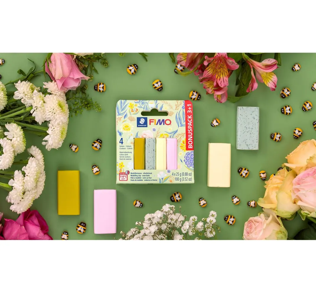 Kinder FIMO Weitere Geschenkideen Für Kinder|Modellieren>soft Materialpackung "Pastell and Botanical", 4 Farben