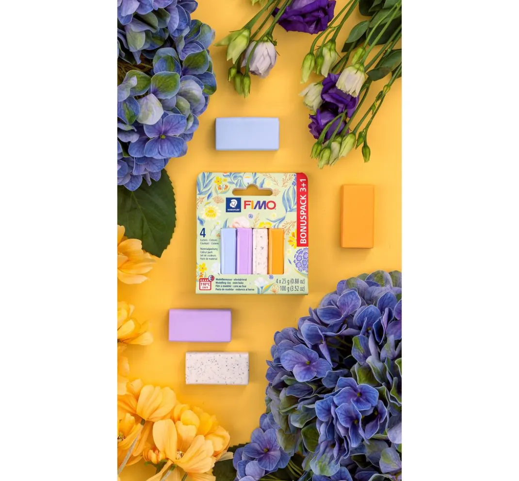 Kinder FIMO Weitere Geschenkideen Für Kinder|Modellieren>soft Materialpackung "Pastell and Botanical", 4 Farben