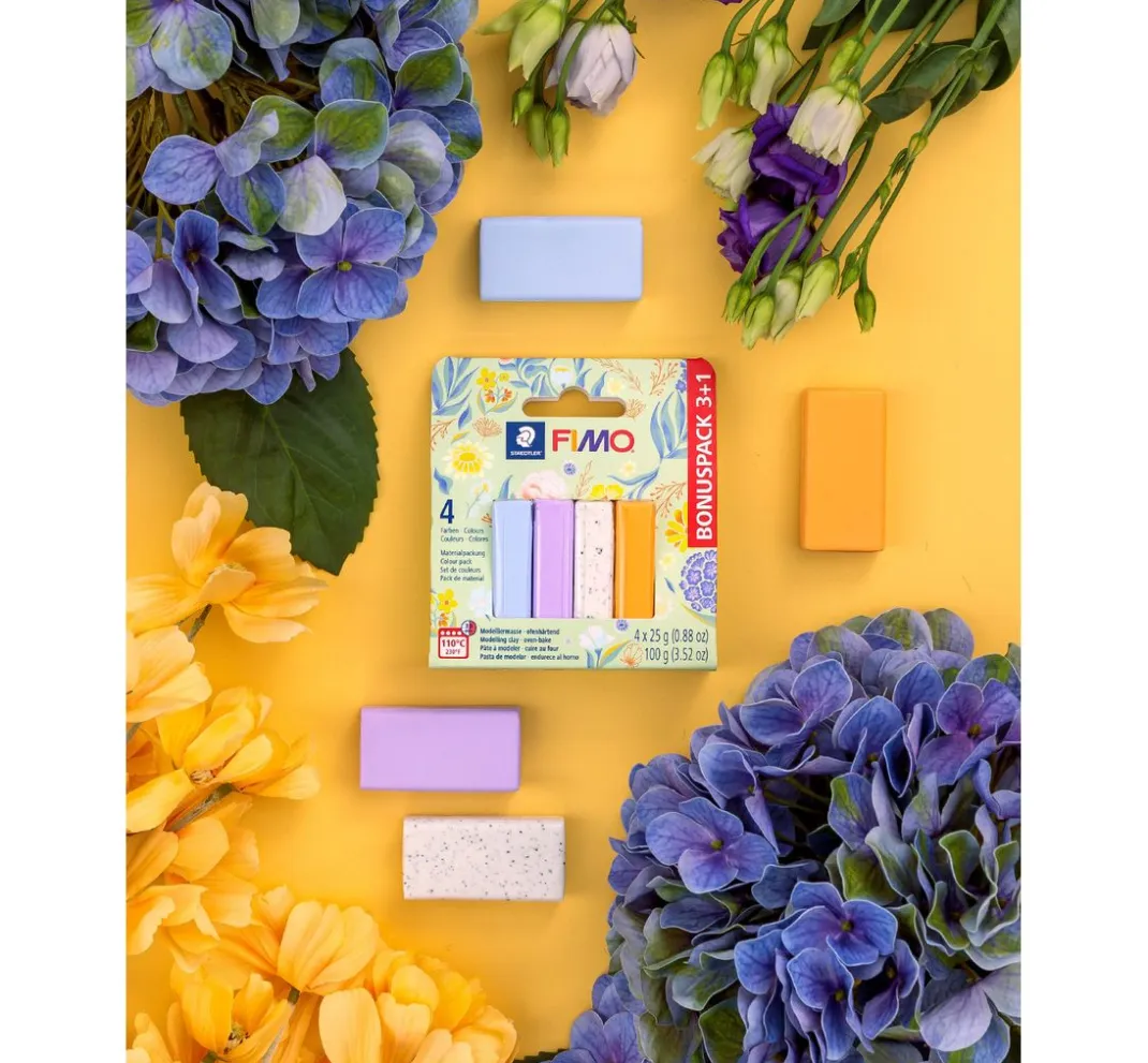 Kinder FIMO Weitere Geschenkideen Für Kinder|Modellieren>soft Materialpackung "Pastell and Botanical", 4 Farben