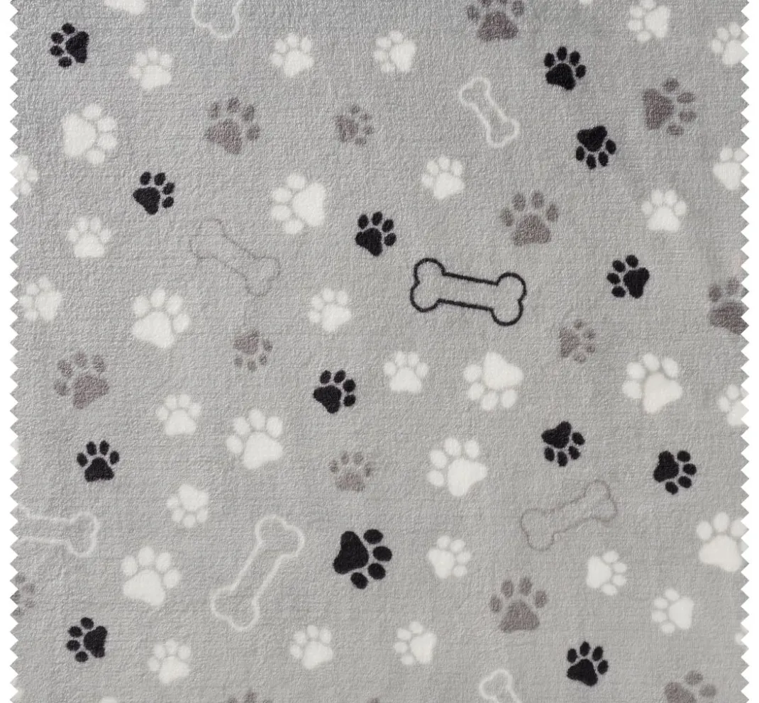 VBS Marktplatz Fleecestoff|Stoff Meterware>Fleece-Stoff "Pfoten und Knochen"